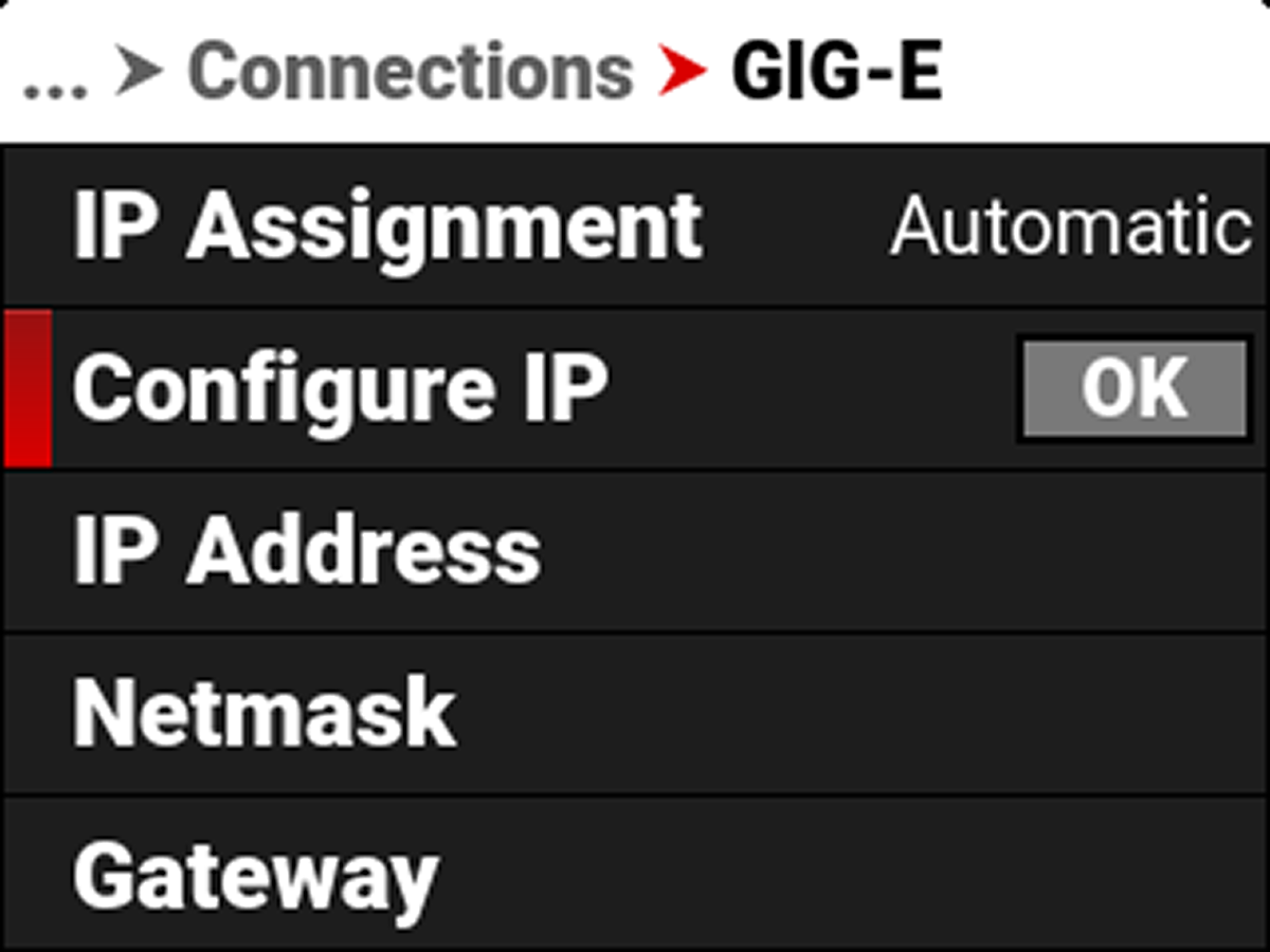 Red V-Raptor GIG-E Configuration